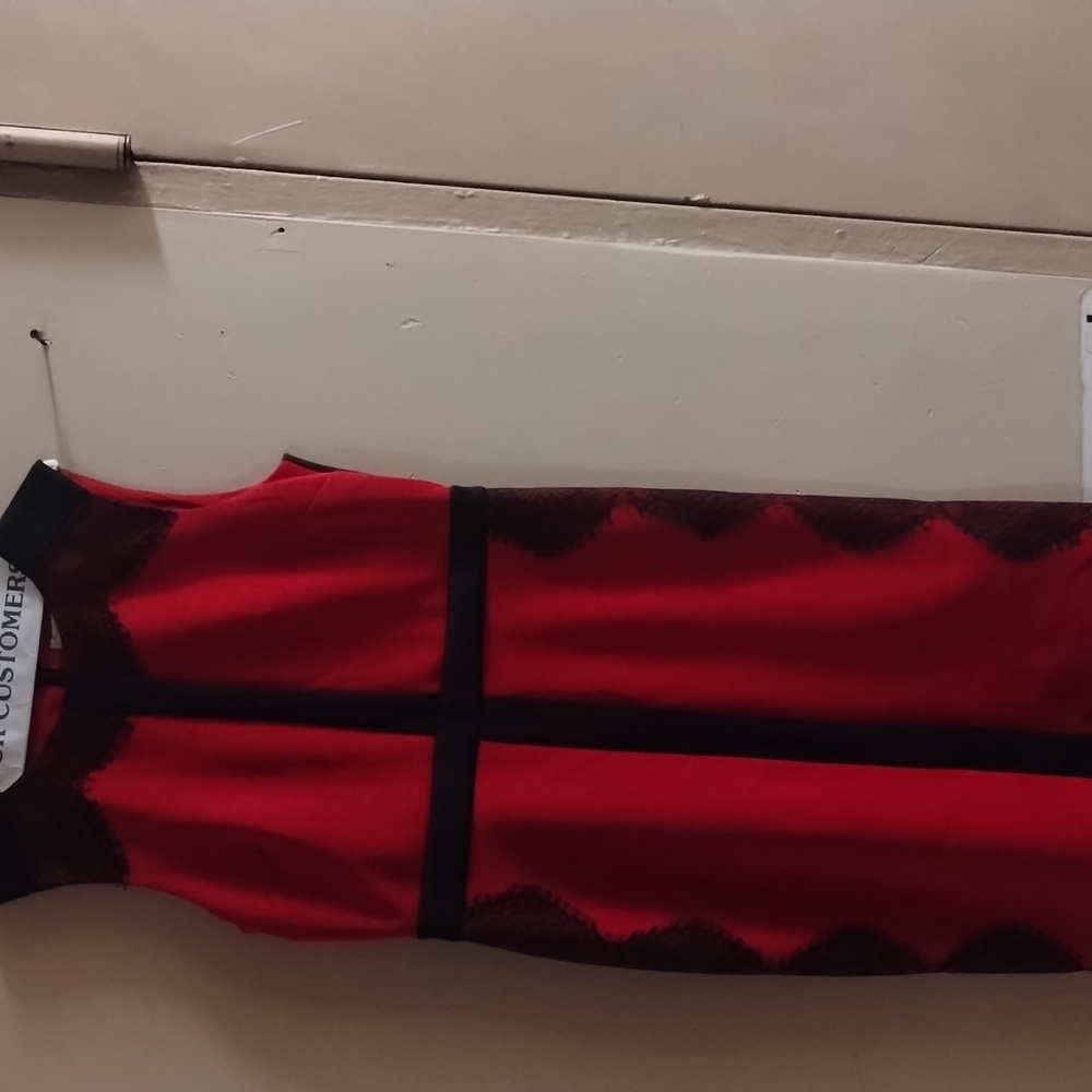 New York & Company Red and Black Formal Women Dress Used Twice And Washed